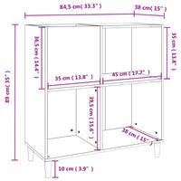 Thumbnail for Plattenschrank Schwarz 84,5x38x89 cm Holzwerkstoff