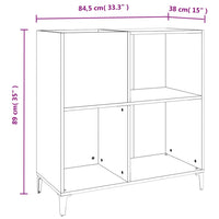 Thumbnail for Plattenschrank Schwarz 84,5x38x89 cm Holzwerkstoff