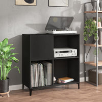 Thumbnail for Plattenschrank Schwarz 84,5x38x89 cm Holzwerkstoff