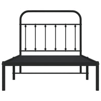 Thumbnail for Bettgestell mit Kopfteil Metall Schwarz 100x190 cm