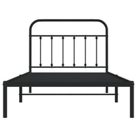 Thumbnail for Bettgestell mit Kopfteil Metall Schwarz 107x203 cm
