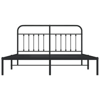 Thumbnail for Bettgestell mit Kopfteil Metall Schwarz 180x200 cm