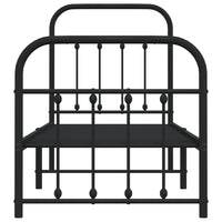 Thumbnail for Bettgestell mit Kopf- und Fußteil Metall Schwarz 75x190 cm