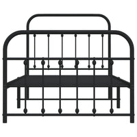 Thumbnail for Bettgestell mit Kopf- und Fußteil Metall Schwarz 100x190 cm
