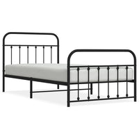 Thumbnail for Bettgestell mit Kopf- und Fußteil Metall Schwarz 100x200 cm