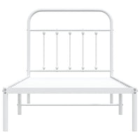 Thumbnail for Bettgestell mit Kopfteil Metall Weiß 90x200 cm