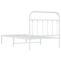 Thumbnail for Bettgestell mit Kopfteil Metall Weiß 100x190 cm
