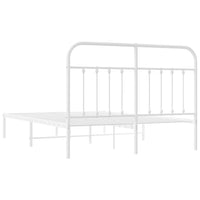 Thumbnail for Bettgestell mit Kopfteil Metall Weiß 140x190 cm