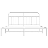 Thumbnail for Bettgestell mit Kopfteil Metall Weiß 160x200 cm