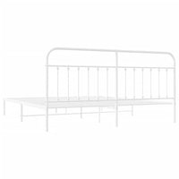 Thumbnail for Bettgestell mit Kopfteil Metall Weiß 200x200 cm