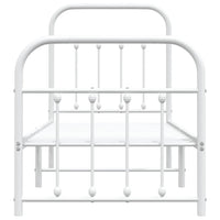 Thumbnail for Bettgestell mit Kopf- und Fußteil Metall Weiß 75x190 cm