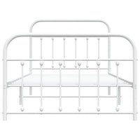 Thumbnail for Bettgestell mit Kopf- und Fußteil Metall Weiß 107x203 cm