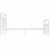 Thumbnail for Bettgestell mit Kopf- und Fußteil Metall Weiß 150x200 cm