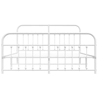 Thumbnail for Bettgestell mit Kopf- und Fußteil Metall Weiß 160x200 cm