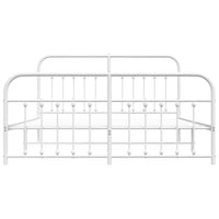 Thumbnail for Bettgestell mit Kopf- und Fußteil Metall Weiß 183x213 cm