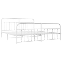 Thumbnail for Bettgestell mit Kopf- und Fußteil Metall Weiß 200x200 cm