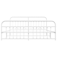 Thumbnail for Bettgestell mit Kopf- und Fußteil Metall Weiß 200x200 cm
