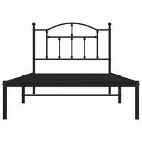 Thumbnail for Bettgestell mit Kopfteil Metall Schwarz 100x190 cm