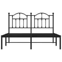 Thumbnail for Bettgestell mit Kopfteil Metall Schwarz 135x190 cm