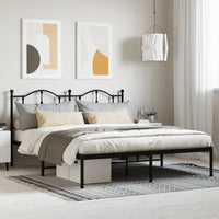 Thumbnail for Bettgestell mit Kopfteil Metall Schwarz 183x213 cm