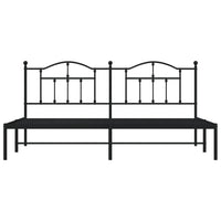 Thumbnail for Bettgestell mit Kopfteil Metall Schwarz 193x203 cm