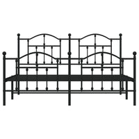 Thumbnail for Bettgestell mit Kopf- und Fußteil Metall Schwarz 183x213 cm