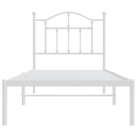 Thumbnail for Bettgestell mit Kopfteil Metall Weiß 90x200 cm