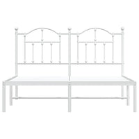 Thumbnail for Bettgestell mit Kopfteil Metall Weiß 135x190 cm