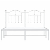 Thumbnail for Bettgestell mit Kopfteil Metall Weiß 140x190 cm