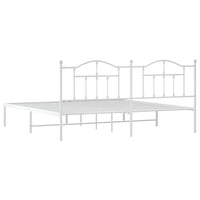 Thumbnail for Bettgestell mit Kopfteil Metall Weiß 200x200 cm