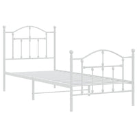 Thumbnail for Bettgestell mit Kopf- und Fußteil Metall Weiß 90x200 cm