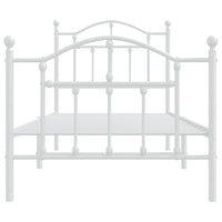 Thumbnail for Bettgestell mit Kopf- und Fußteil Metall Weiß 90x200 cm