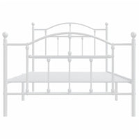 Thumbnail for Bettgestell mit Kopf- und Fußteil Metall Weiß 100x190 cm