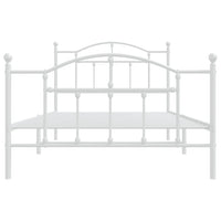 Thumbnail for Bettgestell mit Kopf- und Fußteil Metall Weiß 100x200 cm