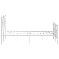 Thumbnail for Bettgestell mit Kopf- und Fußteil Metall Weiß 120x190 cm
