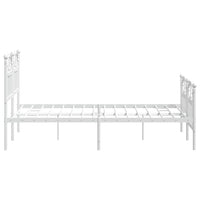 Thumbnail for Bettgestell mit Kopf- und Fußteil Metall Weiß 120x200 cm