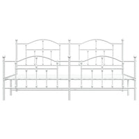 Thumbnail for Bettgestell mit Kopf- und Fußteil Metall Weiß 193x203 cm