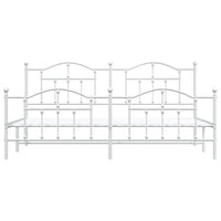 Thumbnail for Bettgestell mit Kopf- und Fußteil Metall Weiß 200x200 cm