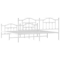 Thumbnail for Bettgestell mit Kopf- und Fußteil Metall Weiß 200x200 cm