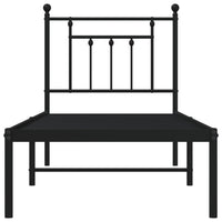 Thumbnail for Bettgestell mit Kopfteil Metall Schwarz 75x190 cm