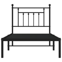 Thumbnail for Bettgestell mit Kopfteil Metall Schwarz 80x200 cm