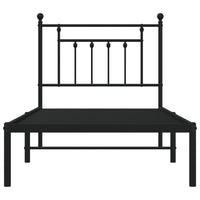 Thumbnail for Bettgestell mit Kopfteil Metall Schwarz 90x190 cm