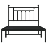 Thumbnail for Bettgestell mit Kopfteil Metall Schwarz 100x190 cm