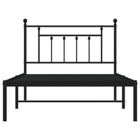 Thumbnail for Bettgestell mit Kopfteil Metall Schwarz 107x203 cm