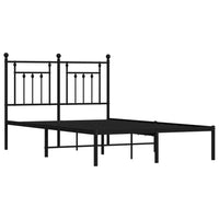 Thumbnail for Bettgestell mit Kopfteil Metall Schwarz 135x190 cm