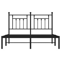 Thumbnail for Bettgestell mit Kopfteil Metall Schwarz 140x190 cm