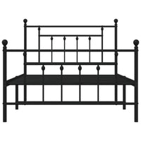 Thumbnail for Bettgestell mit Kopf- und Fußteil Metall Schwarz 107x203 cm