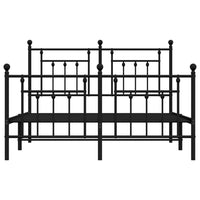 Thumbnail for Bettgestell mit Kopf- und Fußteil Metall Schwarz 140x200 cm