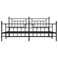 Thumbnail for Bettgestell mit Kopf- und Fußteil Metall Schwarz 193x203 cm