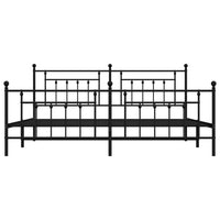 Thumbnail for Bettgestell mit Kopf- und Fußteil Metall Schwarz 200x200 cm
